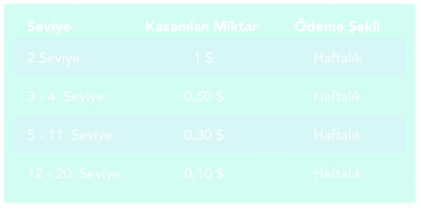 2. Seviye Kazanç Tablosu